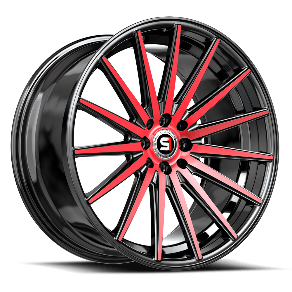SPEC-1 RACING SP-69 17x7.5 5x114.3/5x120 42 Gloss Black / Red Under Cut