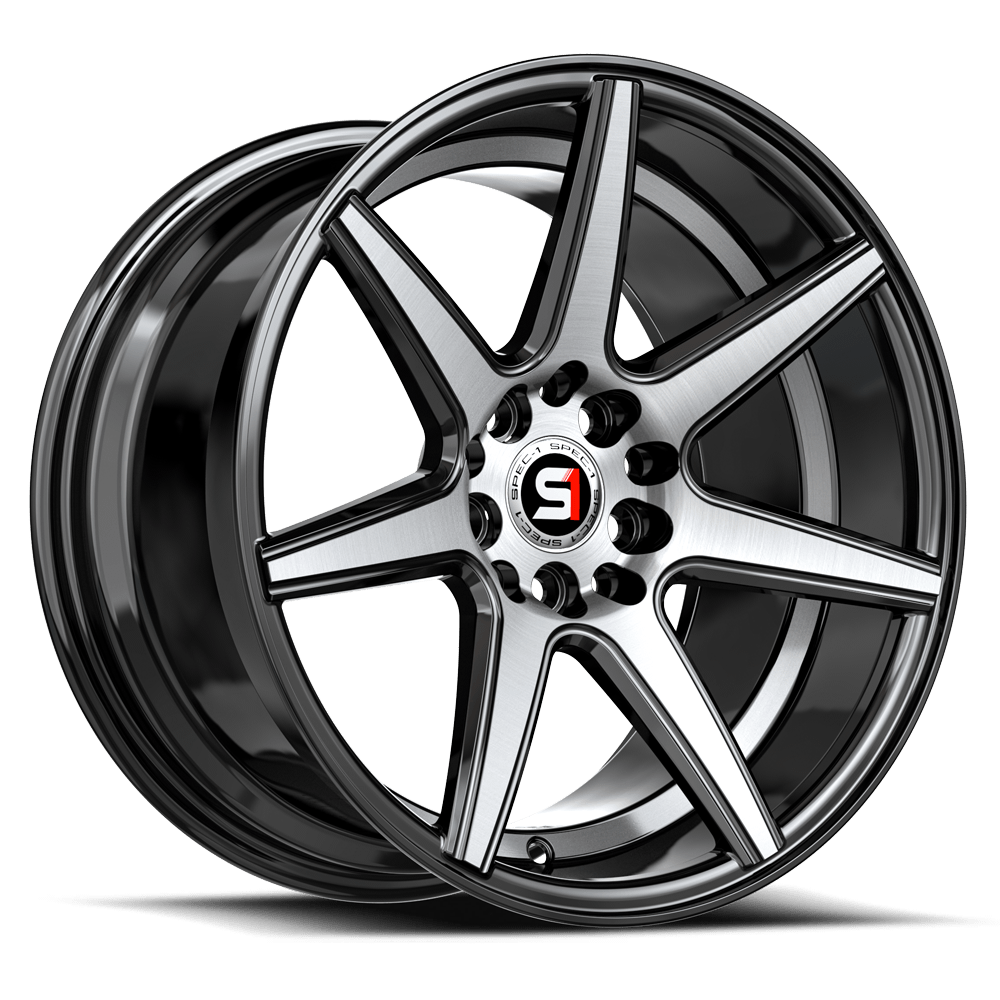 SPEC-1 RACING SP-73 18x8 5x112/5x114.3 38 Gloss Black Machined / Undercut
