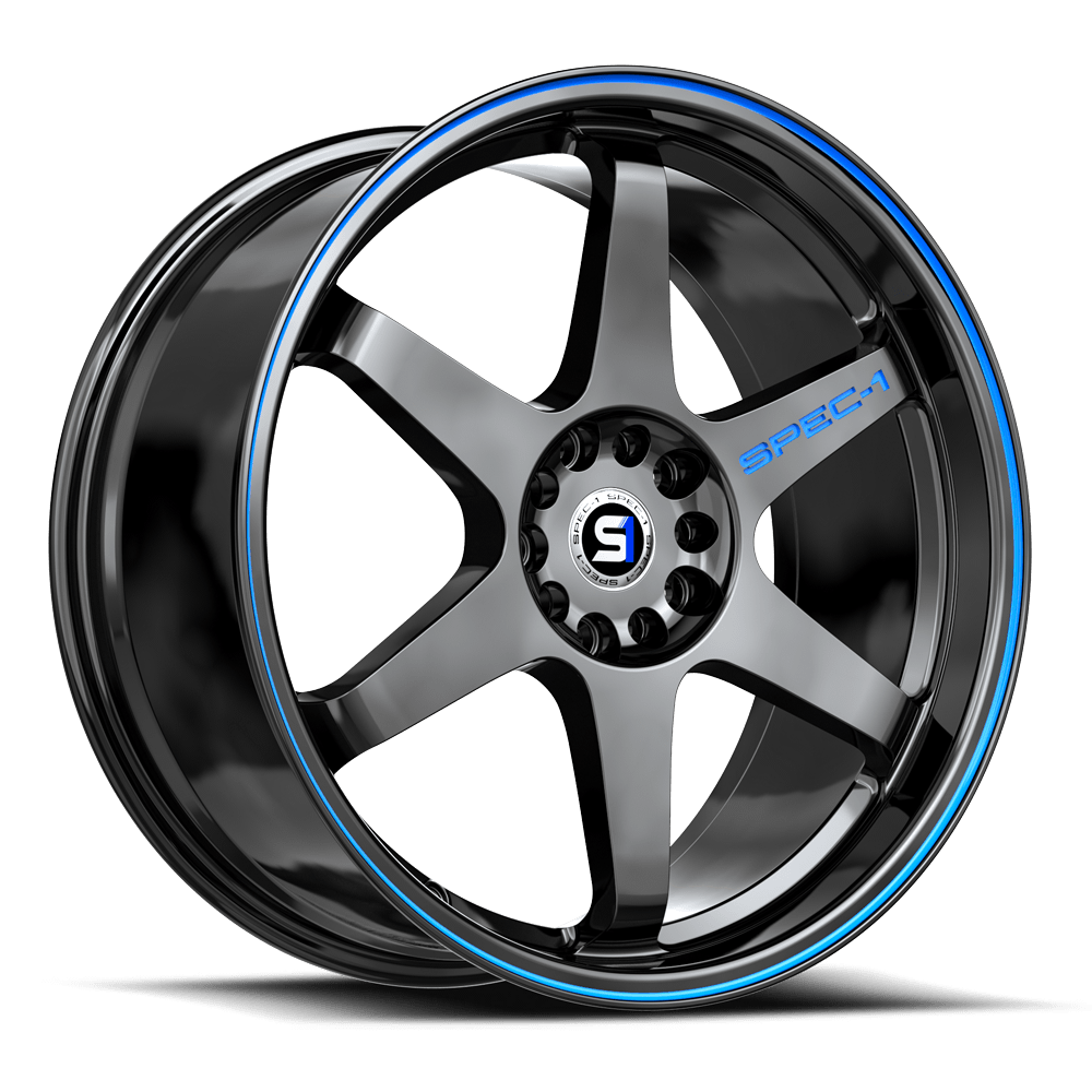 SPEC-1 RACING SPT-33 17x8 5x108/5x114.3 38 Gloss Black / Blue Line
