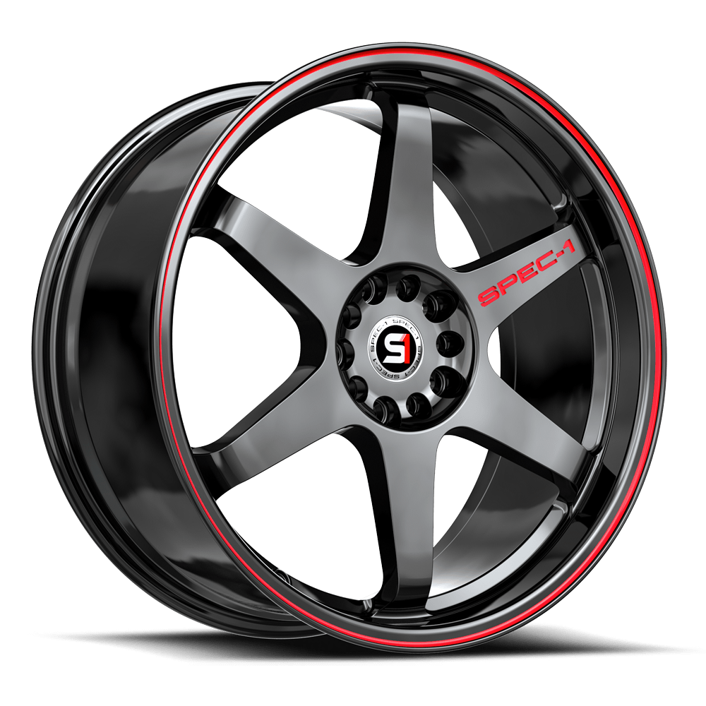 SPEC-1 RACING SPT-33 18x8.5 5x114.3/5x120 38 Gloss Black / Red Line