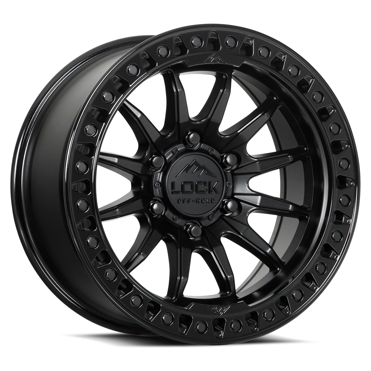 Lock Off-Road Trail Matte Black W/ Gloss Black Ring 20x9 ET20 6x135