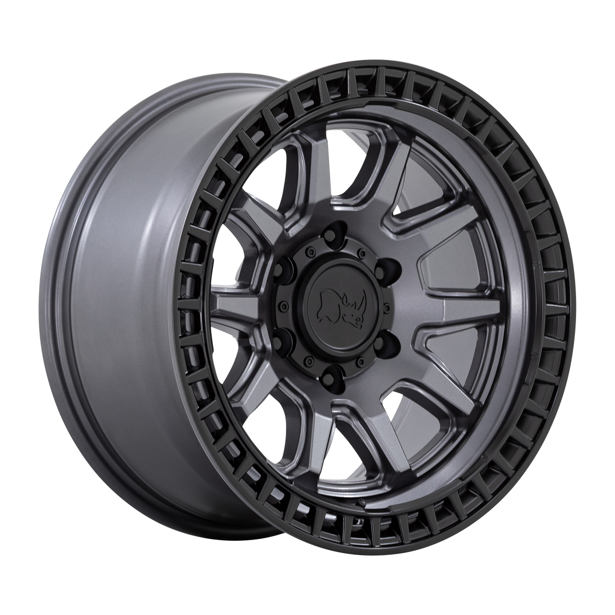 Black Rhino Calico Matte Gunmetal W/ M-Black Lip 17x8.5 ET0 6x139.7 CB106.1
