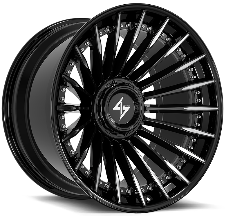 SENTALI BFX BFX1 22x12 5x127/5x139.7 -44 Gloss Black Lip / Gloss Black Milled Ct