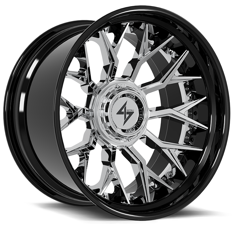 SENTALI BFX BFX2 24x12 8x165.1/8x170 -44 Gloss Black Lip / Chrome Centre