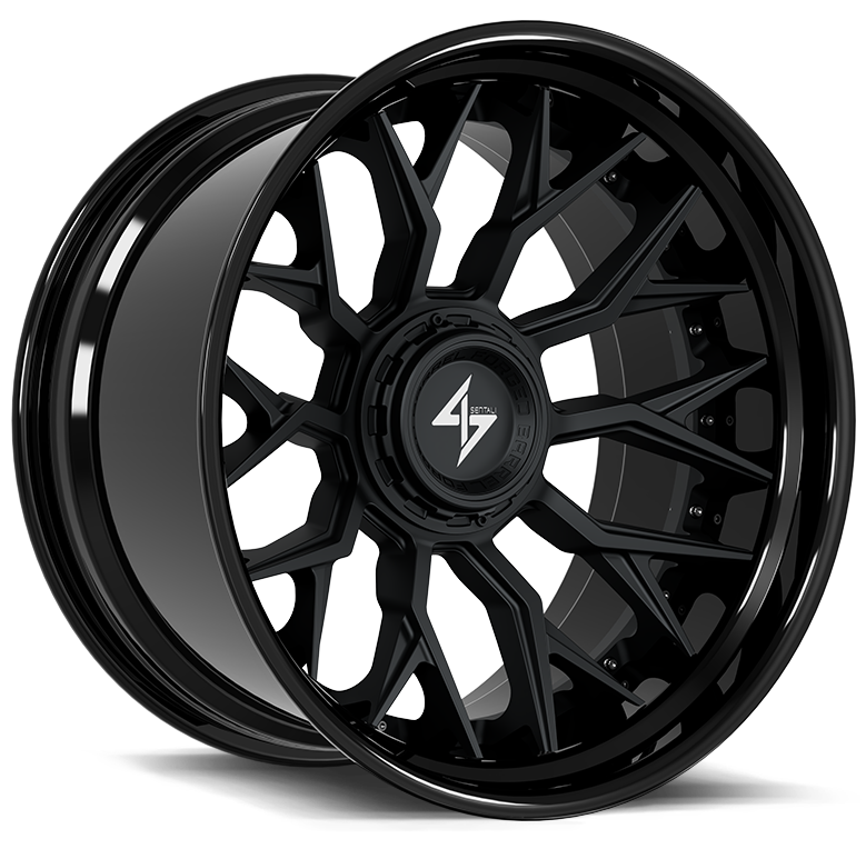 SENTALI BFX BFX2 22x12 8x165.1/8x180 -44 Gloss Black Lip / Matte Black Centre