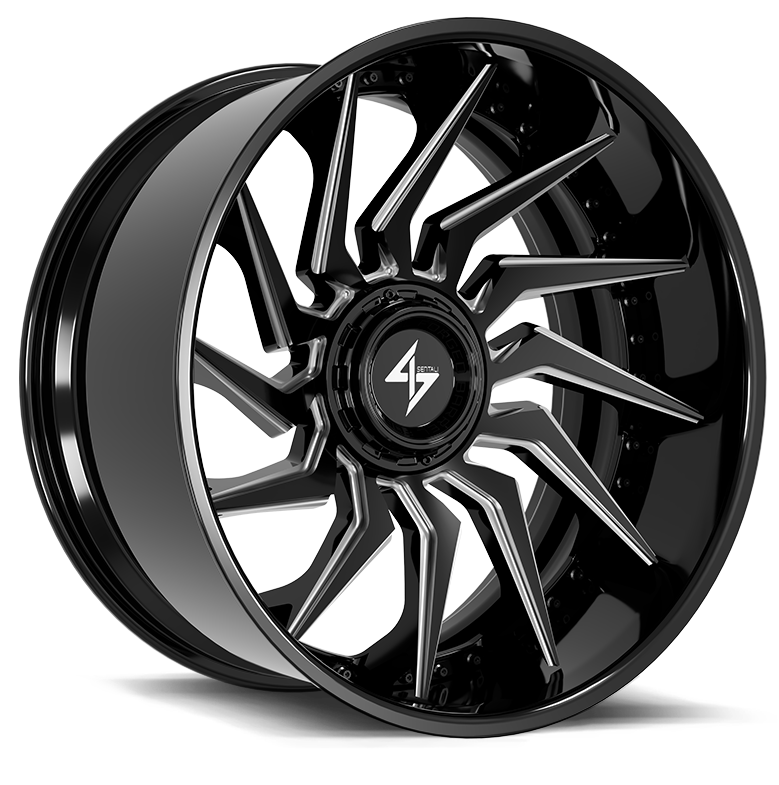 SENTALI BFX BFX4 24x14 8x165.1/8x170 -76 Gloss Black Lip / Gloss Black Milled Ct
